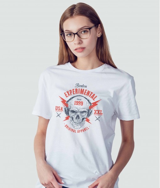 Дамска тениска с щампа Готика Experimental skull - TShirtArtShop.com